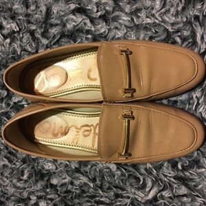 Sam Edelman Women's Beige Loraine Bit Patent-Leather Loafers, size 5
